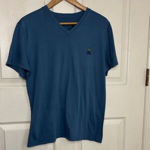 Psycho Bunny blue Vneck short sleeve tee size Large  chest logo